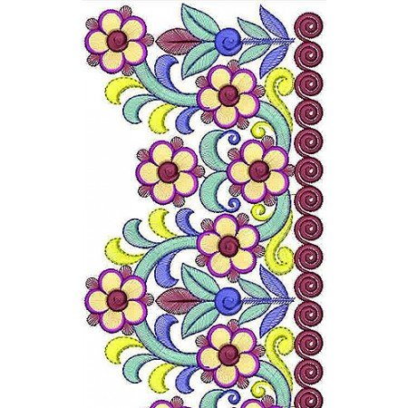 Latest Embroidery Design  Flora Lace Border