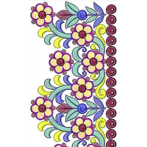 Latest Embroidery Design  Flora Lace Border