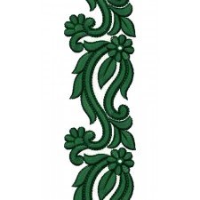Decorative Green Floral Applique Design