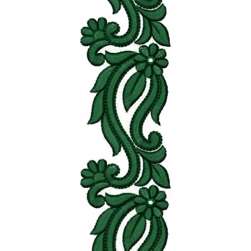 Decorative Green Floral Applique Design