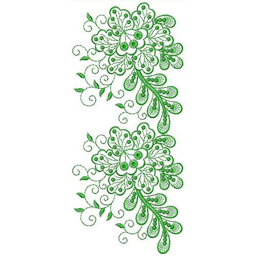Beautiful Green leaf Lace Embroidery Design DST 25610