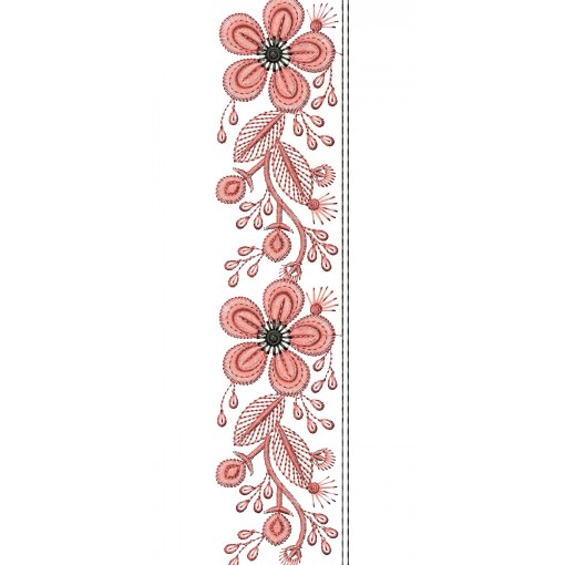 Beautiful Lace With Floral Embroider Design 25879