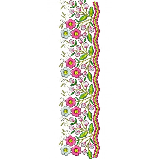 Beautiful Pink Flower Lace Embroidery Design 25883