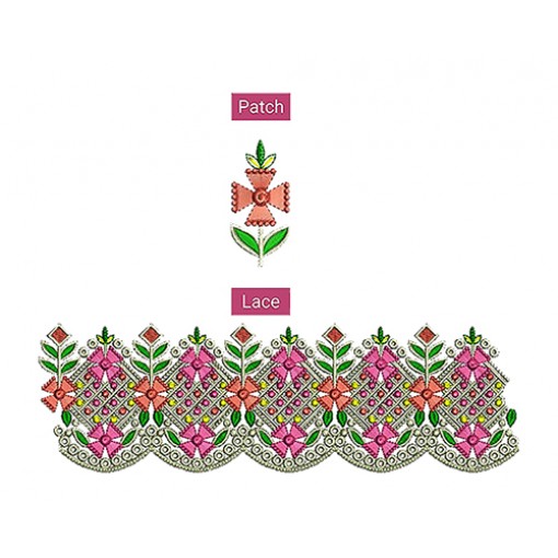 Beautiful Saree Embroidery Lace With Tiny Patch