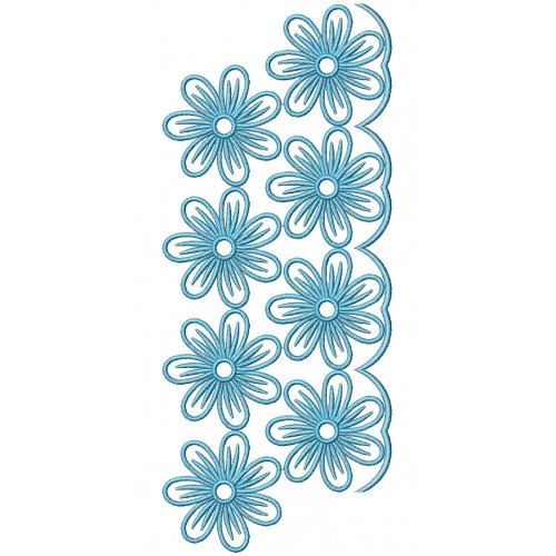 Beautifull Flowers Cut Work Embroidery Design 25194