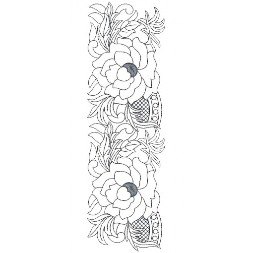 Big Rose Embroider Lace Pattern 25878