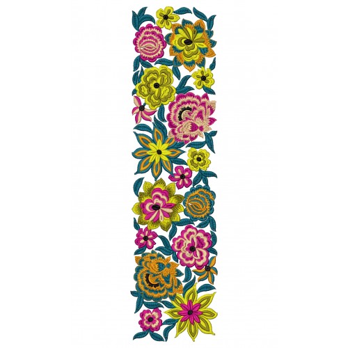 Colorful Fashion Embroidery Hijab Border Design