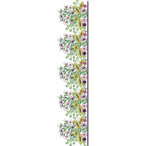 Colorful Flower Lace Embroidery Design 26110