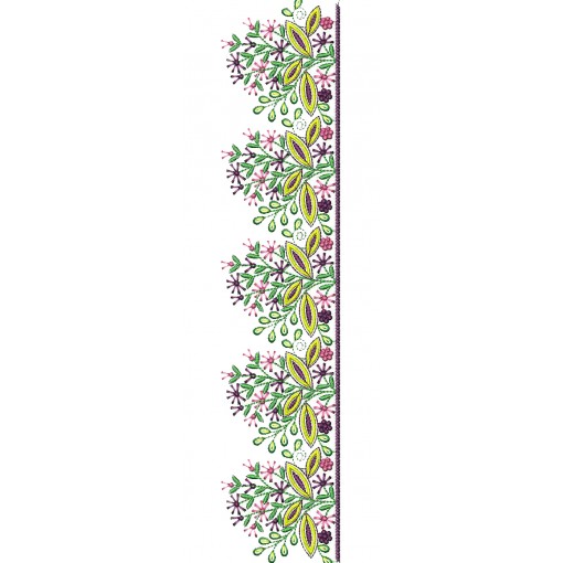 Colorful Flower Lace Embroidery Design 26110