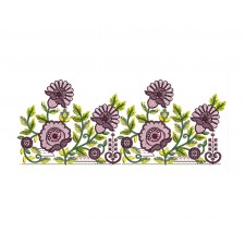 Cross Stitch Floral Border