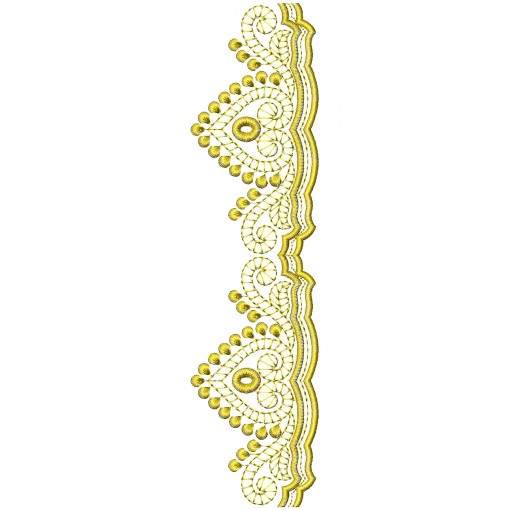 Crown Style Embroidery Lace Design DST 25939