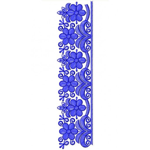 Curl Plant Border Embroidery Design 24817