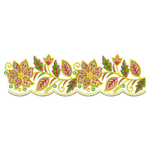 Stunning Cutwork Floral Saree Border Embroidery Design
