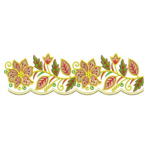 Stunning Cutwork Floral Saree Border Embroidery Design Stunning Cutwork Floral Saree Border Embroidery Design