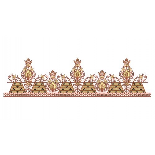 Embroidery Baroque Border Motif Design