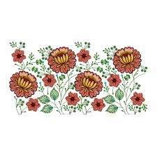 Embroidery Floral Border