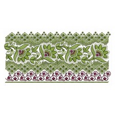 Flat Border Embroidery With Boring Pattern