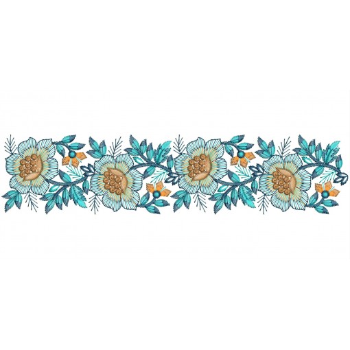 Flower Border Embroidery Design