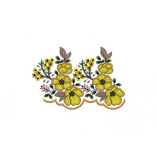 Flower Border with Cutwork