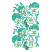 Folk Style Floral Embroidery Design 25119