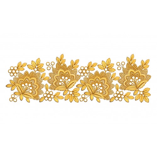 Golden Flower Lace Embroidery