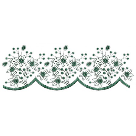 Green Embroidery Lace For Cutwork