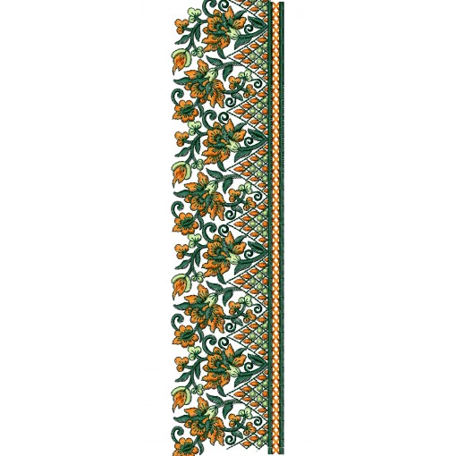 Green Flowers Lace Embroidery Design 26155