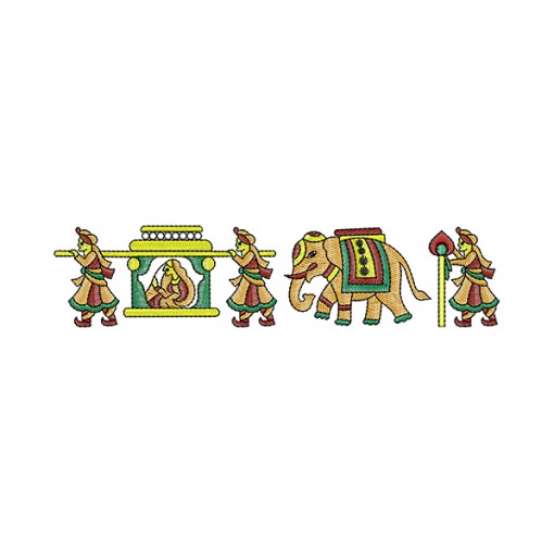 Indian Wedding Baraat Ceremony Art Embroidery
