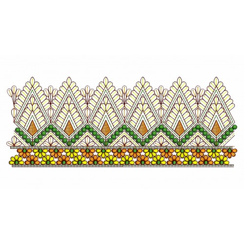 Kashmiri Stitch Border Embroidery