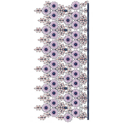 Kashmiri Stitch Shawl Border Embroidery Design 25101