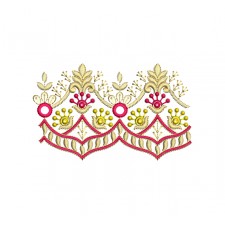 Kutch Style Mirror Work Lace Pattern