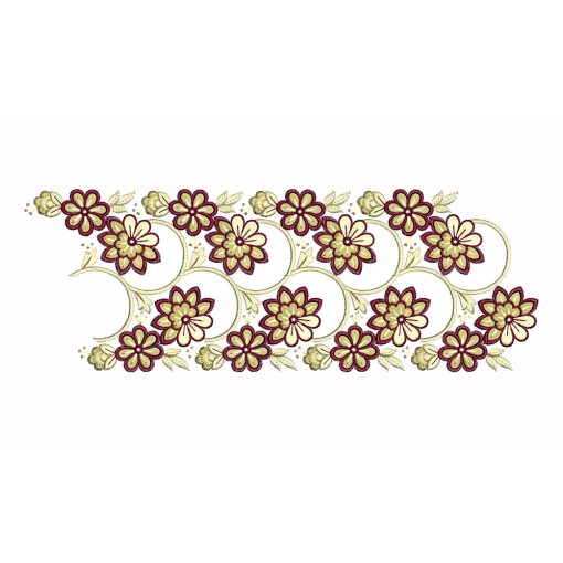 Large Floral Embroidery Design