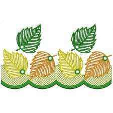 Lush Green Leaf Seamless Saree Border Embroidery Design