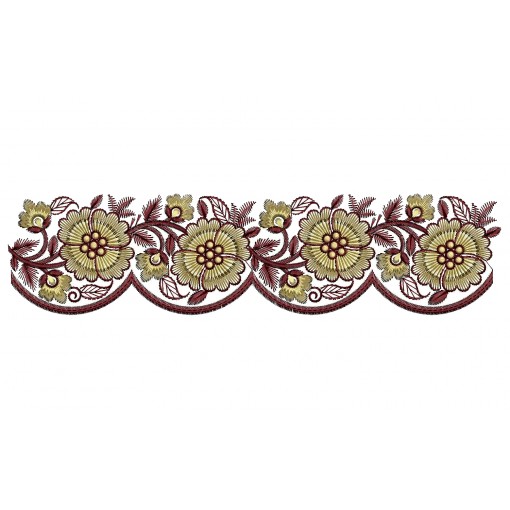 Machine Embroidery Cutwork Border Design