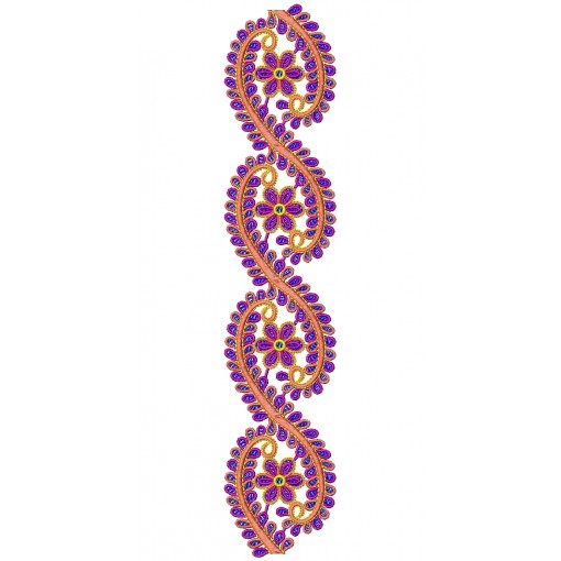 Metal Thread Shirt Lace Embroidery Design 25033