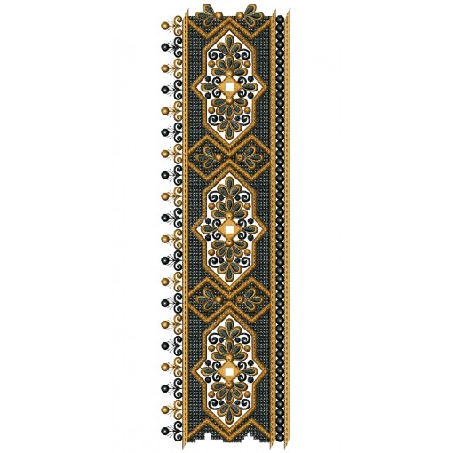 Multicolor Stripes Border Embroidery Design 25046
