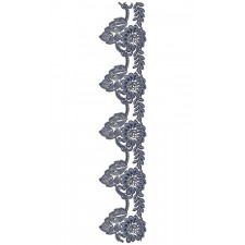 Ornate Metallic Lace Embroidery Design DST 25612