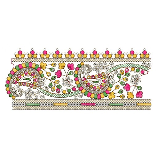 Paisley Pattern With Sequins Lace