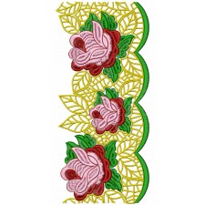 Red Rose Embroidery Lace Design 26126