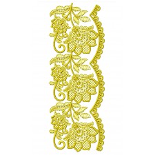 Scarves with Edge Cut Work Lace Embroidery Design 24907