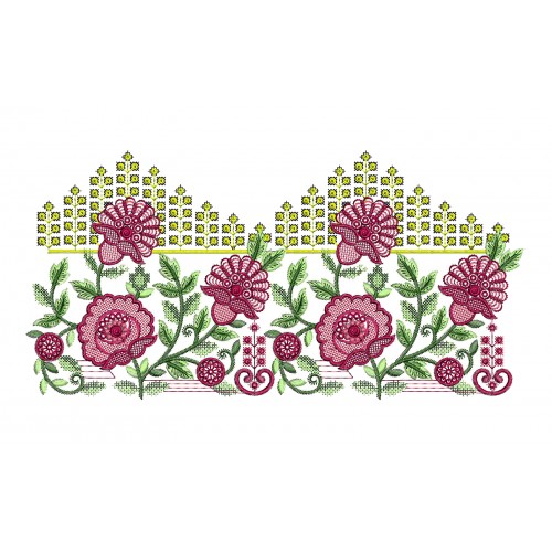 Sequins Flower Embroidery Design For Burkha
