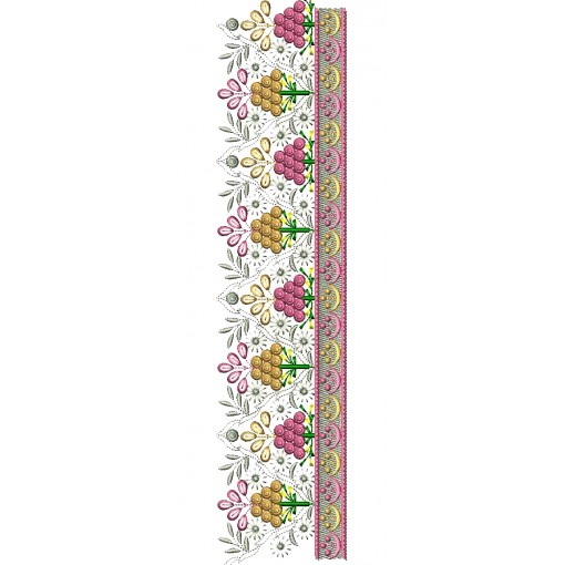 Tree Style Saree Lace Embroidery Design 26105