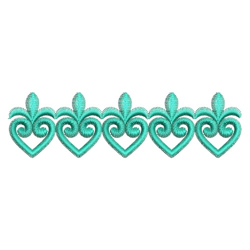 Turquoise Continuous Embroidery Lace