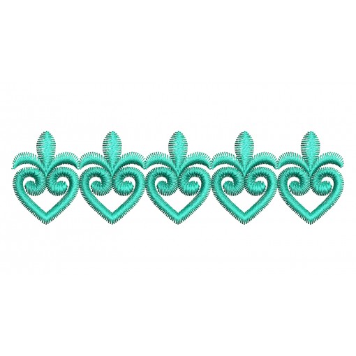 Turquoise Continuous Embroidery Lace
