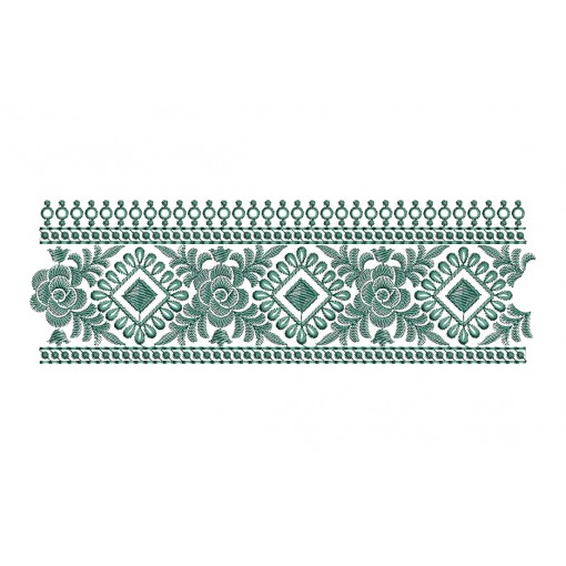 Vintage Floral Border Embroidery