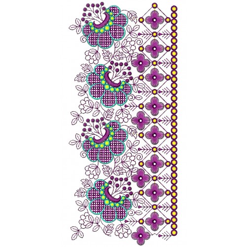 Woven Rose Border Embroidery Design 25118