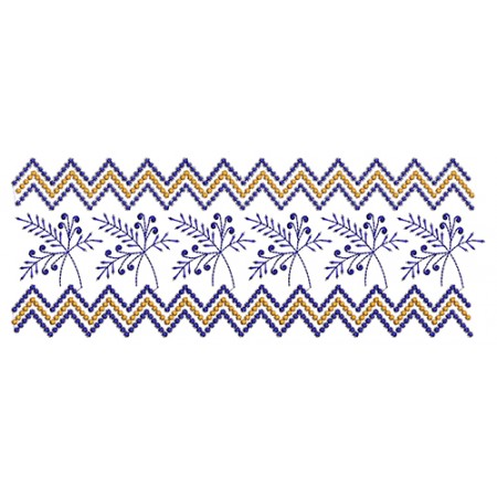 Zig Zag Style Lace Embroidery