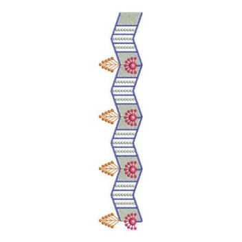 Abstract Floral Zigzag Embroidery Design