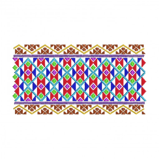 Intricate Assamese Geometric Pattern Embroidery