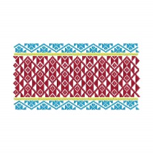 Colorful Assamese Textile Pattern Embroidery